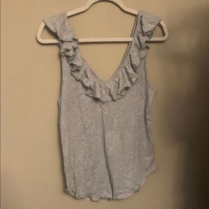 Gray Ruffle Sleeveless Top